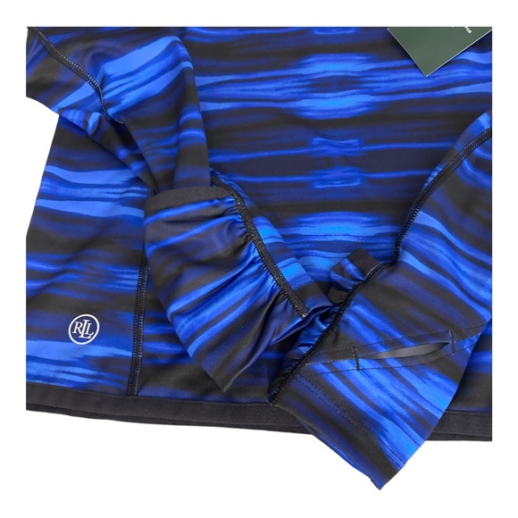 Lauren ralph lauren Pullover Blue Thumb Holes women active wear M 1/4 Zipper - Picture 4 of 16